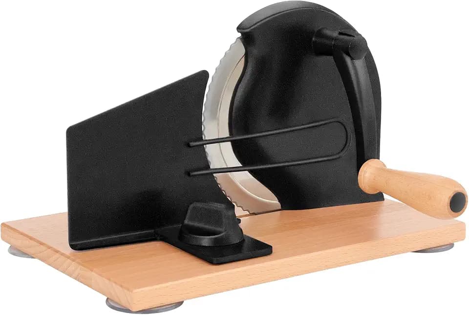 CAWIU Sourdough Bread Slicer, Manual Bread Cutter with Hand Crank, Black