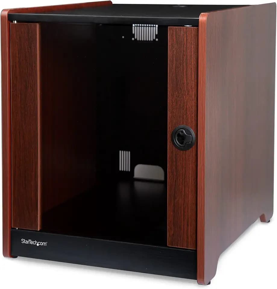 StarTech.com 12HE Office Serverschrank mit Holzdekor und Rollen - Server Rack Gehäuse bis max. 136 Kg belastbar