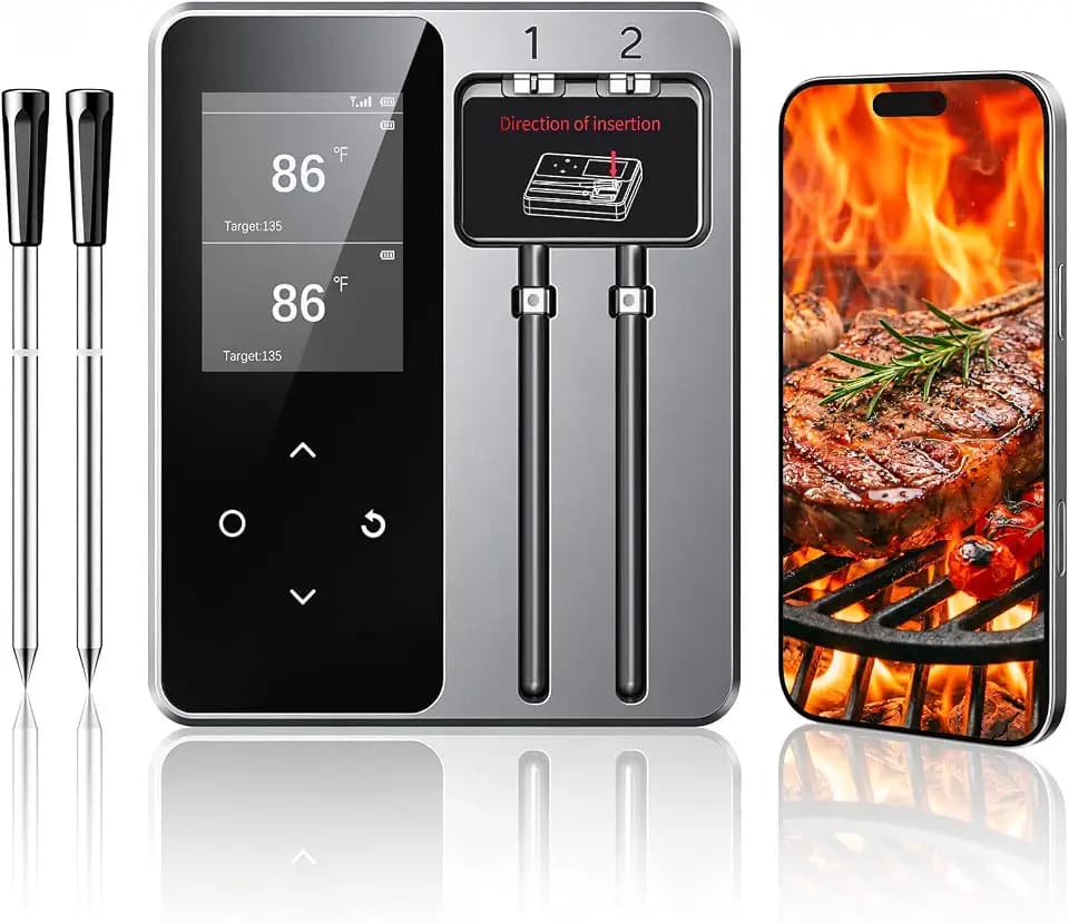 Smart Bluetooth Wireless Meat Thermometer with 6 Sensors,0.5S Instant Read