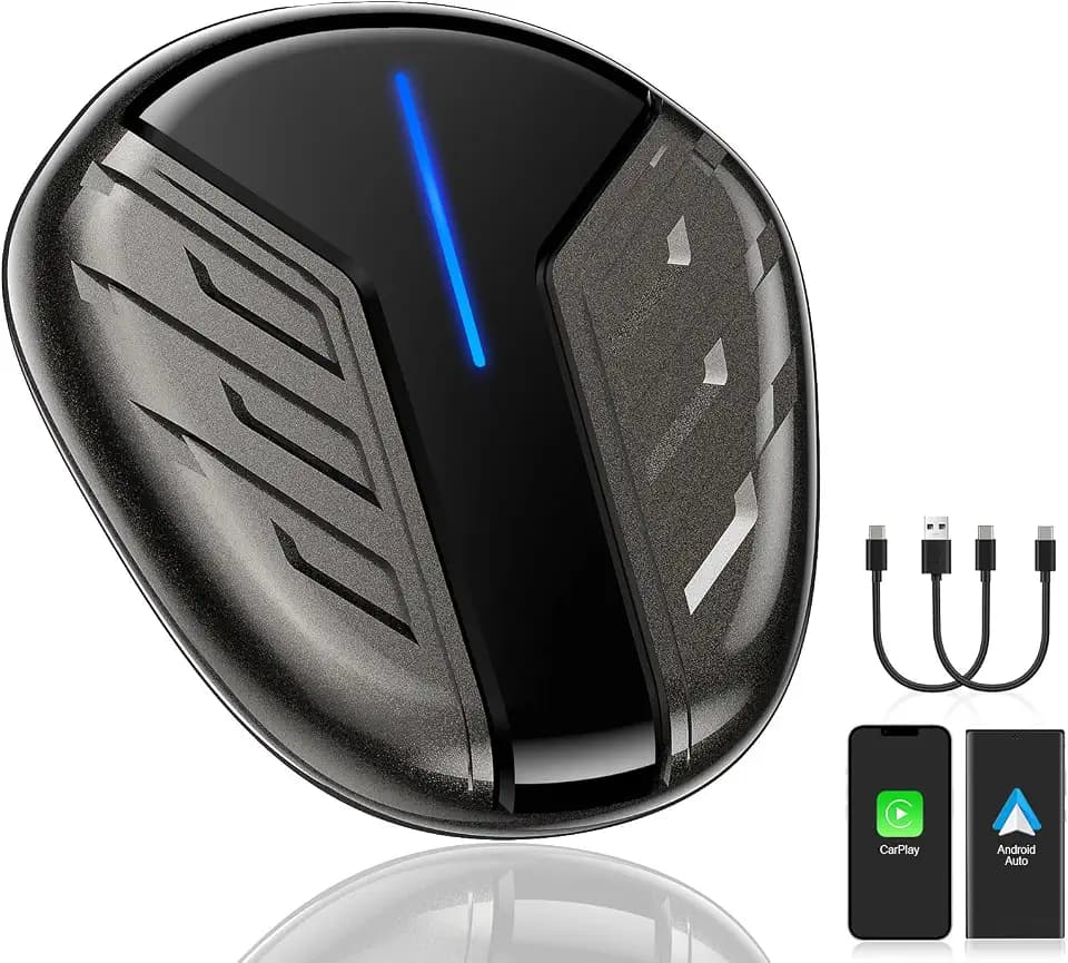 Carplay Android Auto Wireless Adapter 2 in 1 für iOS 10+ und Android 11+ Carplay Dongle Kompatibel mit Autos 2017-2025,Drahtloses CarPlay Adapter Konvertieren Wired in Kabellos,Plug&Play