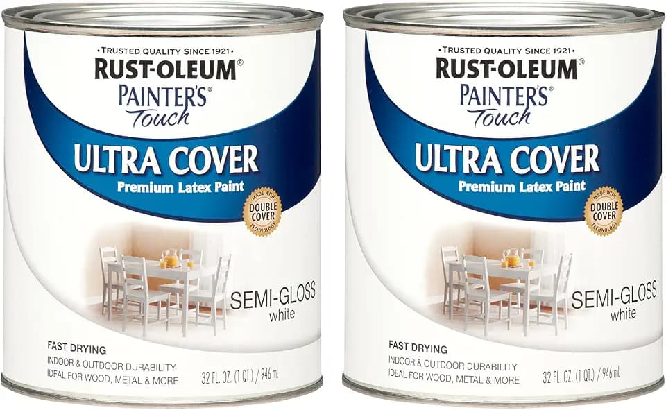 Rust-Oleum Painter's Touch Latex Brush-On Paint, Semi-Gloss White