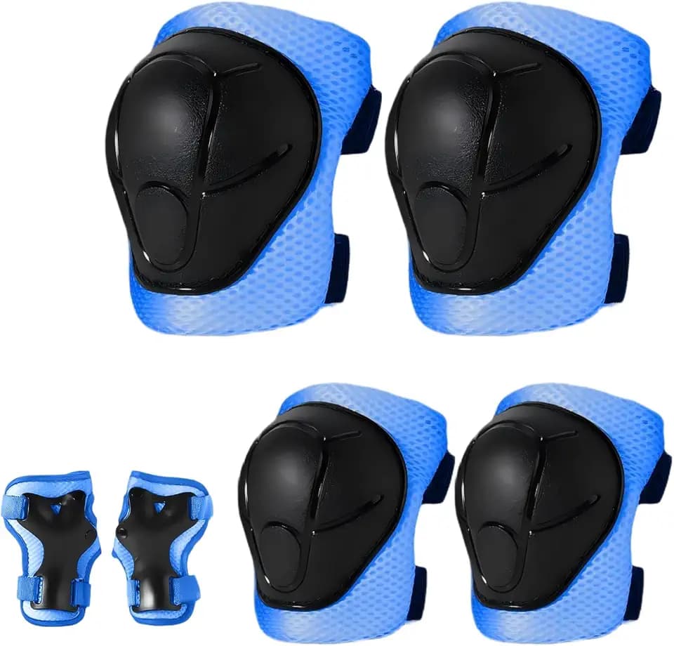Gradient Color Kids Protective Gear Set Knee Pads for Kid 2-14 Years,W/ Adjustable Strap Kids/Youth Knee Pads Elbow Pads Wrist Guards Set for Inline Roller Skates,Cycling,BMX Bike,Skateboard,Scooter