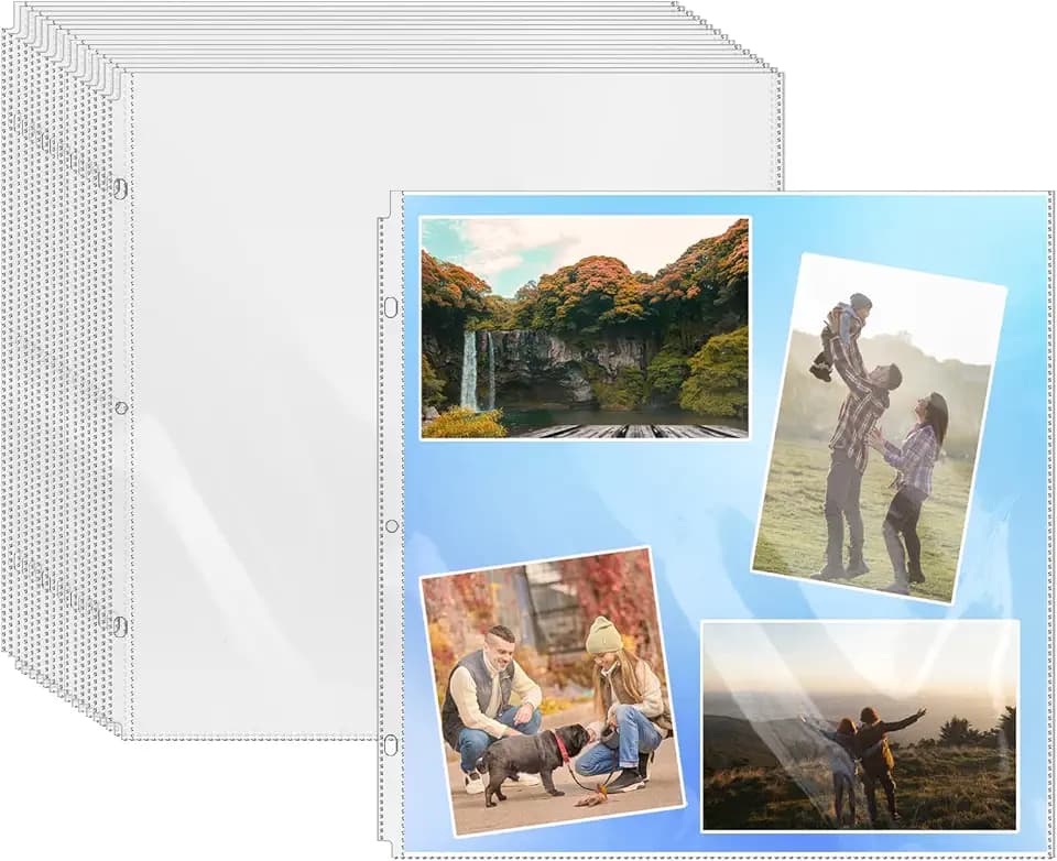 100 Pcs 12x12 Inch Scrapbook Refill Pages