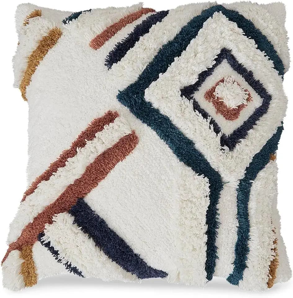 Signature Design by Ashley Evermore Casual Square Cotton Pillow, 20" x 20", White
