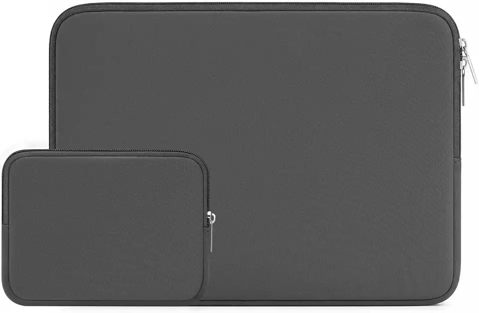 RAINYEAR 13 Zoll Laptop-Hülle mit Zubehörtasche, Grau | für MacBook Air 13 Zoll M5 M4 M3 M2 M1 (A3449 A3240 A3113 A2681 A2338 A2337) sowie 13,3 und 14 Zoll MacBook Pro