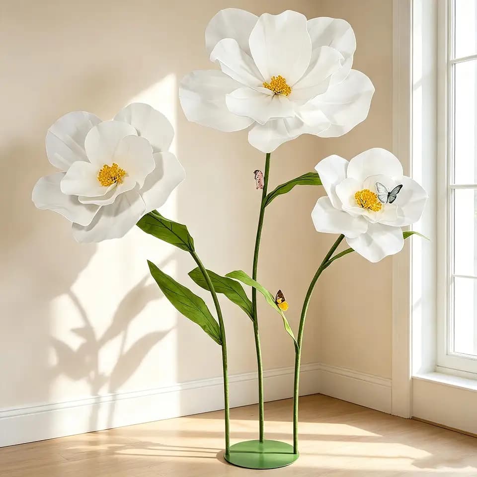 5.8 Ft Giant Artificial Flowers for Decoration, Large EVA Flower Decor