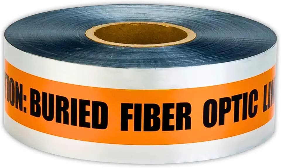ACE Supply Detectable Underground Fiber Optic Line Tape - Detectable Underground Tape - 3 Inch x 1000 Ft Length, 5 Mil - Buried Fiber Optic Cable Utility Marker