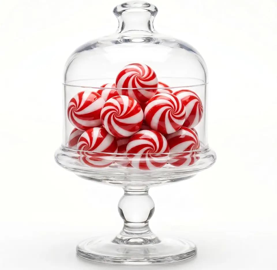 Glass Cake Stand with Dome, Clear Glass Cloche on Pedestal – Elegant Dessert Display for Cakes, Cupcakes, Cookies & Home Decor