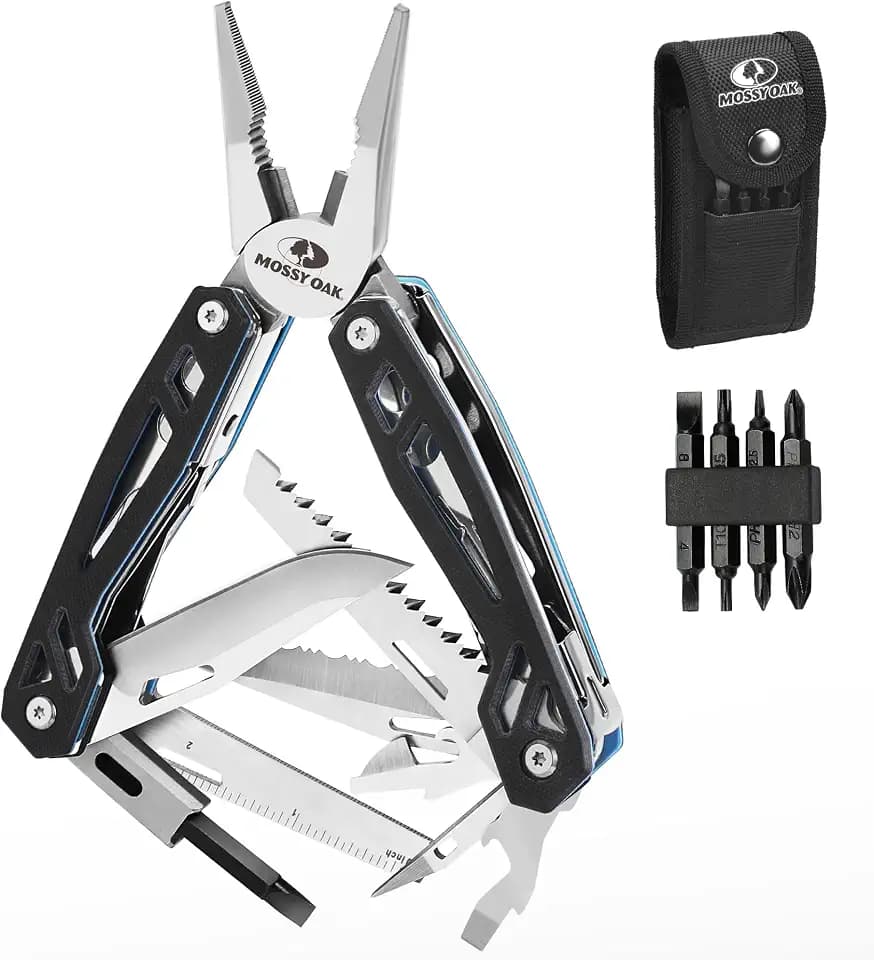MOSSY OAK 21-in-1 Multitool, Stainless Steel Pliers with Pocket Knife