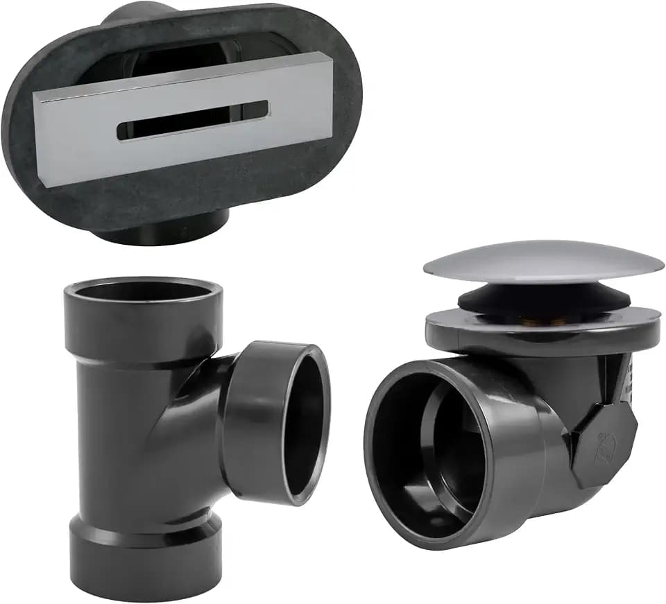 Westbrass D560RKA-26 1-1/2" Coarse Thread Tip-Toe Bathtub Drain Trim with Linear Overflow Cover, Sch. 40 ABS fittings,