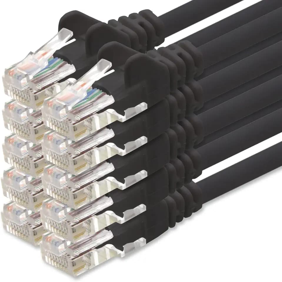 1aTTack.de – LAN-Netzwerk-Kabel – 1m – Gigabit RJ45 – 10 Stück - schwarz