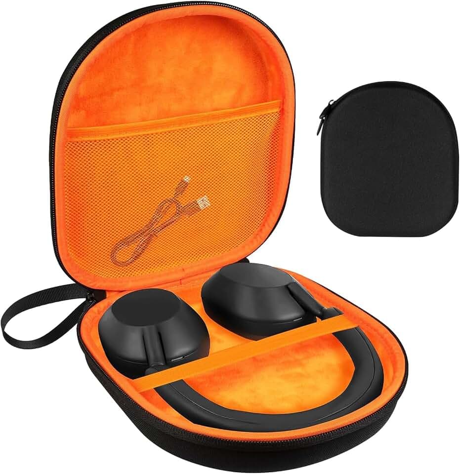 Kopfhörer-Etui kompatibel mit JBL Tune 510BT/520BT/670NC Live 460NC, mit Sony WH-CH520/510, Tragbares Reise-Etui für kabellose On-Ear-Kopfhörer, Over-Ear-Kopfhörertasche (Orange)