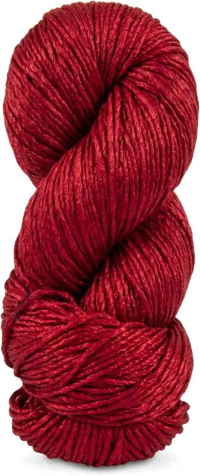 Regal Mulberry Silk Yarn - Worsted Weight - Single Ply Yarn - Solid Colors (Crimson Red)