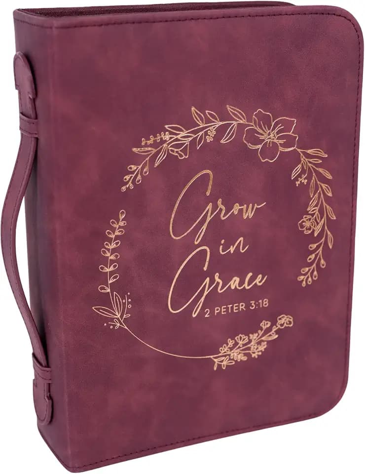 Bible Cover Case for Women - Minimalist Design Debossed Bible Case, Large Bible Covers for Women – Bible Accessories (BurgundyGold)