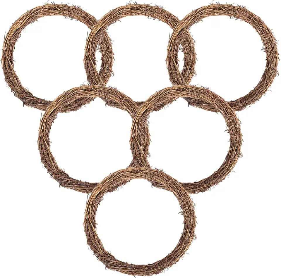 4 Pcs Grapevine Wreath 12 inch - DIY Crafts Natural Grapevine Twig Vines, Vines Garland Wreaths for Wedding House Holiday Door Vase Wall Decor
