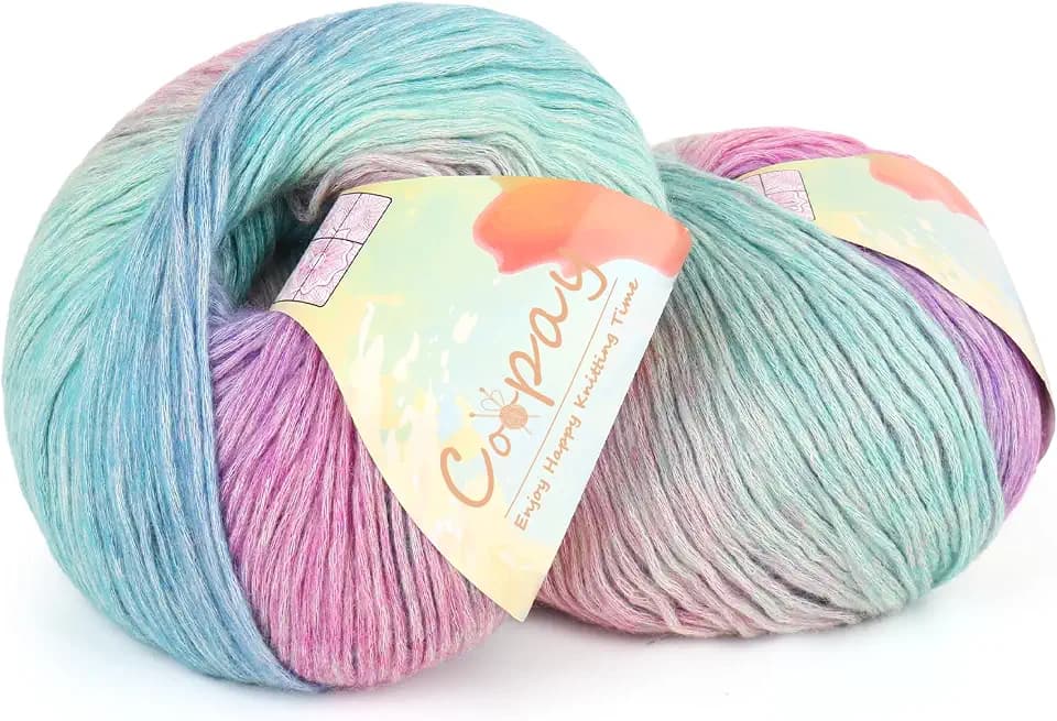 Coopay Yarn for Crocheting & Knitting, Gradient Cake Yarns (Glittering)