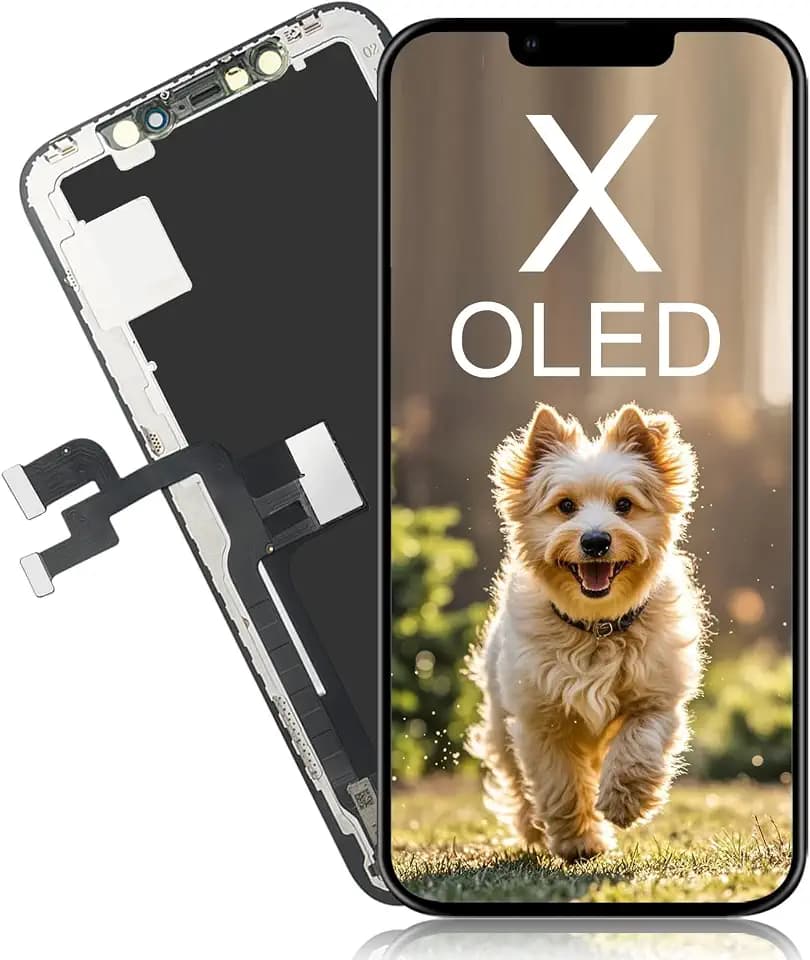 XLX for iPhone X OLED Screen Replacement Kit, 5.8 inch 3D Touch Screen Display Digitizer Frame Assembly, with Waterproof Adhesive for iPhone X/10 A1865, A1901, A1902, A1903(No Tools Kit)