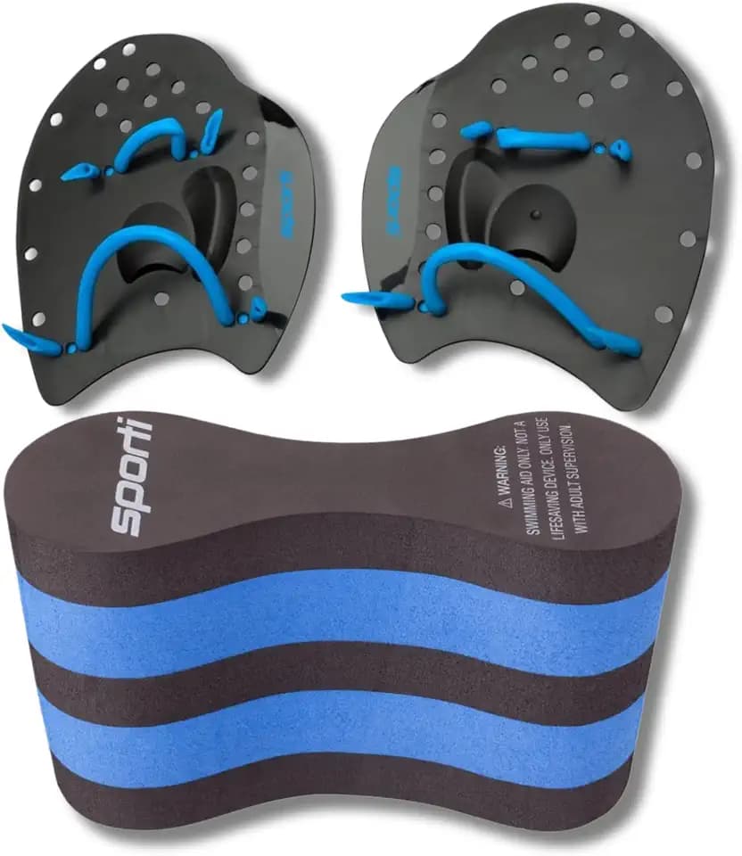 Sporti Power Swim Hand Paddles Adjustable Straps, for Unisex-Adults & Kids