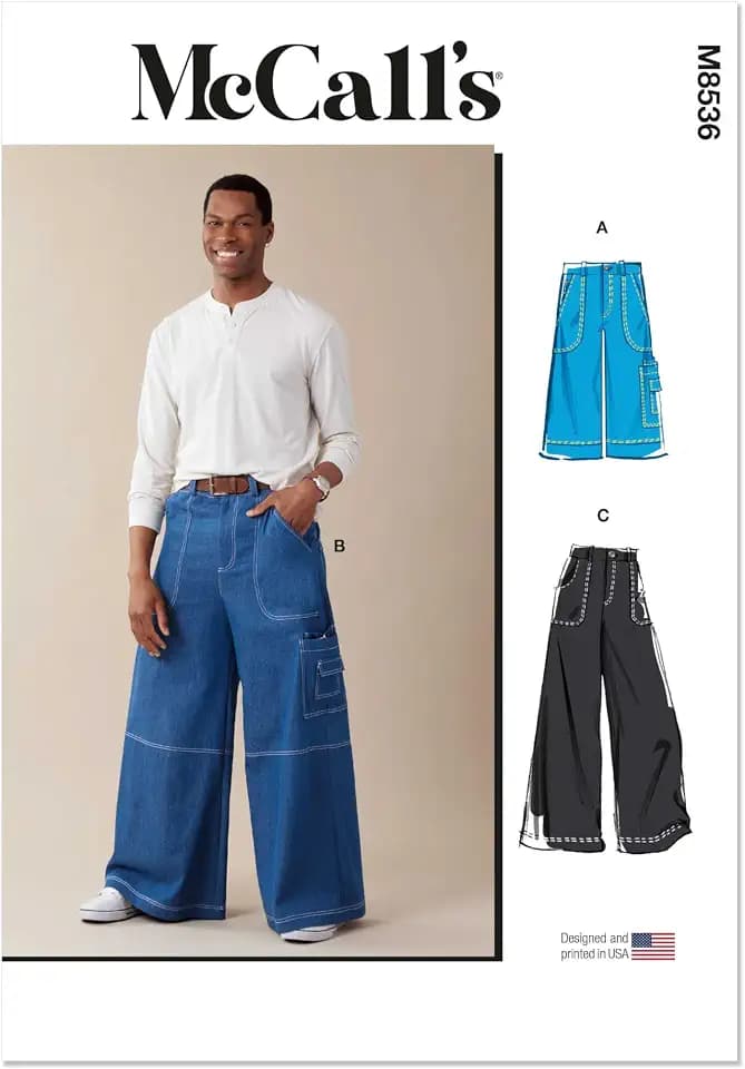 McCall's M8536BB Men's Cargo Style Shorts and Pants Sewing Pattern Packet, Design Code M8536, Sizes 44-46-48-50-52