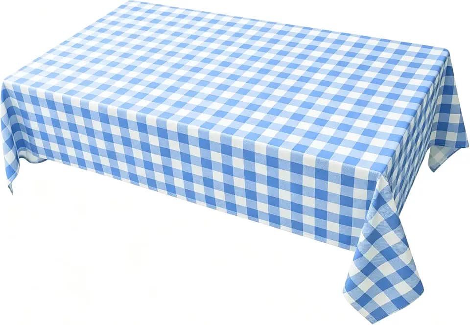 Waterproof Checkered Tablecloth Fabric - Rectangle 58x84 Inch Classic Gingham Buffalo Plaid Table Cloth for Indoor/Outdoor Use - Washable Table Cover for Kitchen, BBQs, and Parties