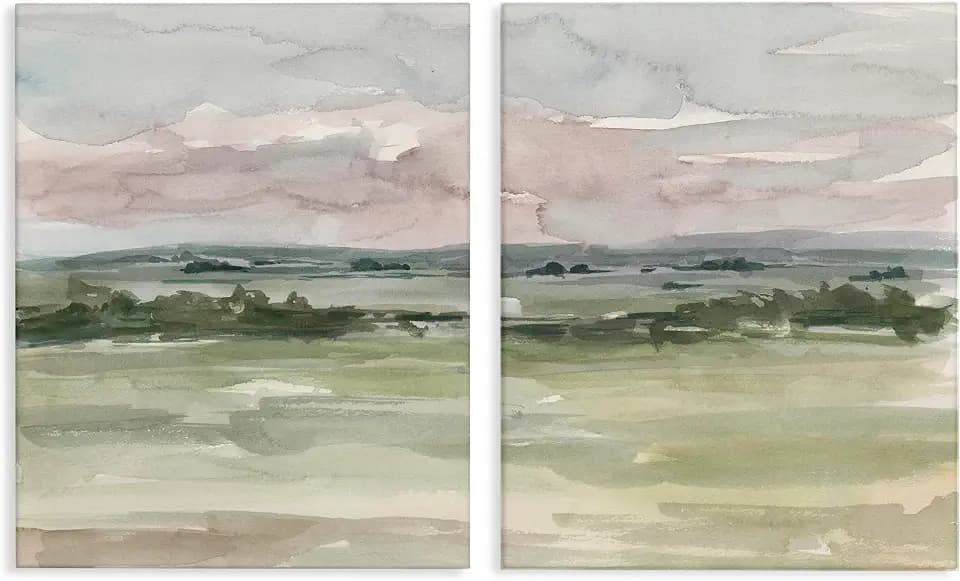 Stupell Industries 'Rural Landscape Watercolors'| 2pc Canvas Art Set 2