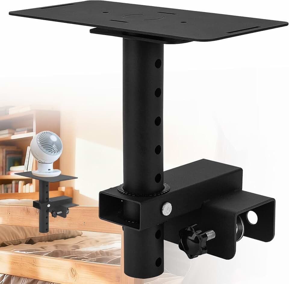 Bed Fan Holder, Adjustable Fan Holder for Dorm Room, Heavy-Duty Bunk Bed Fan Mount with Strong Touch Fastener for Bunk Bed,Desk