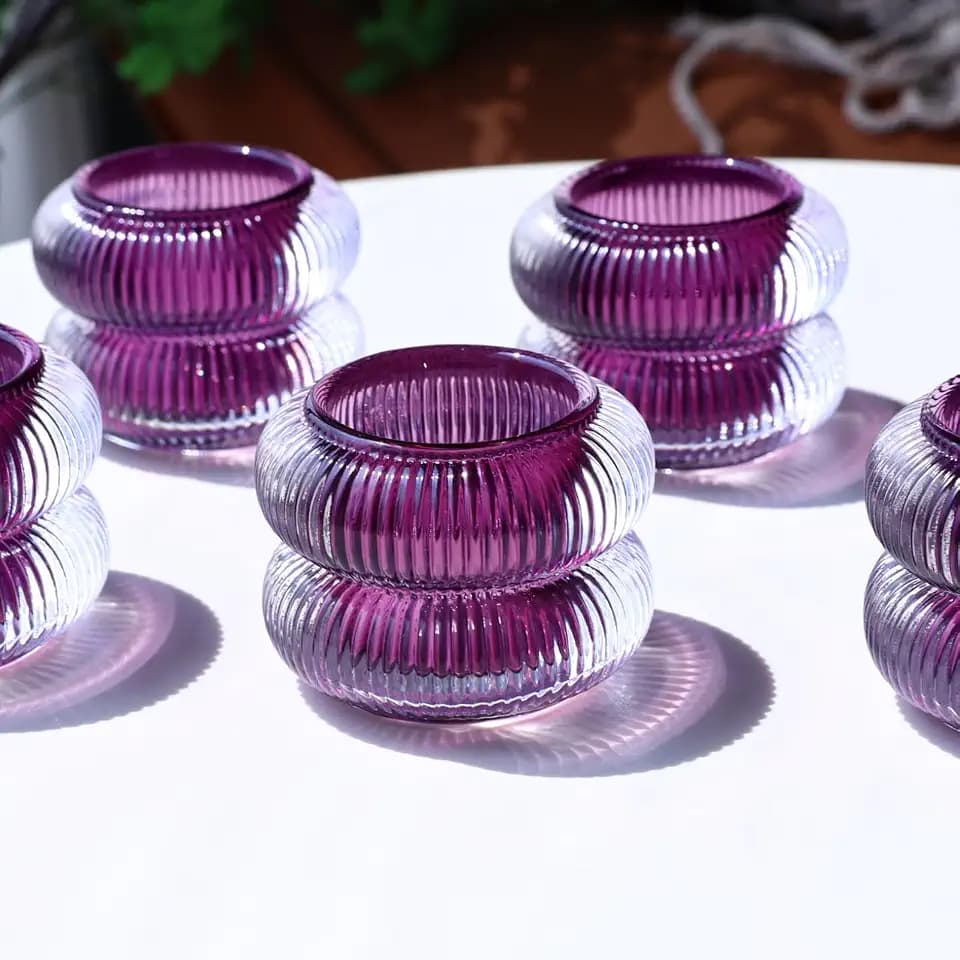 Woho 6 Pack Purple Votive Candle Holders, Tea Lights Holder for Halloween
