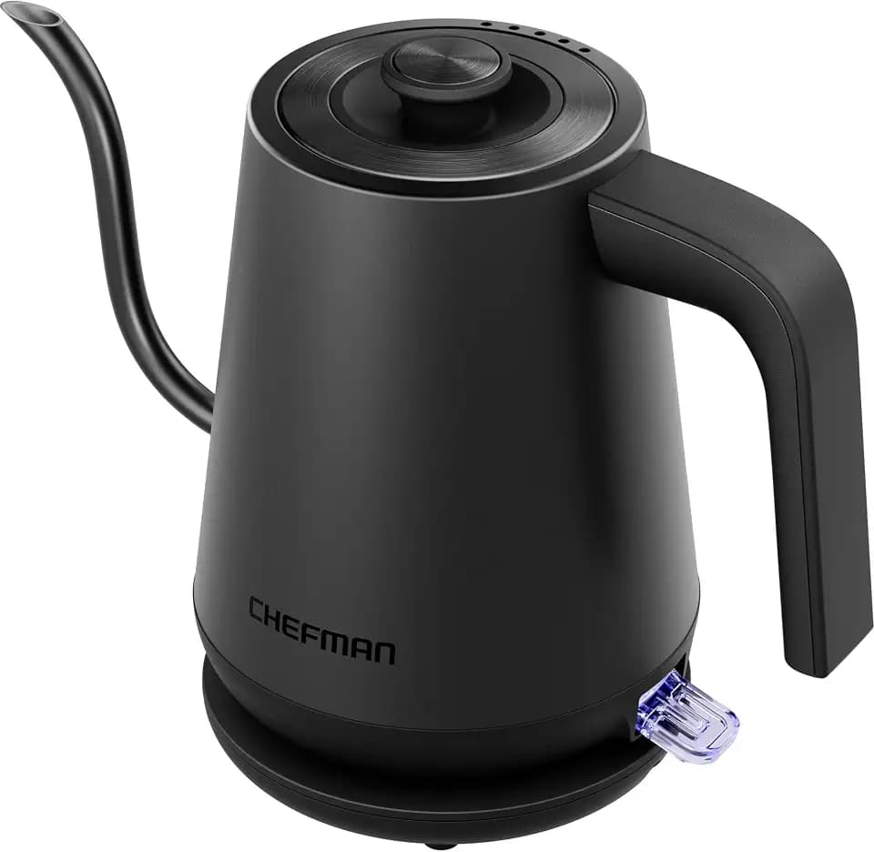 Chefman Gooseneck Electric Kettle, 0.8L Pour Over, Black