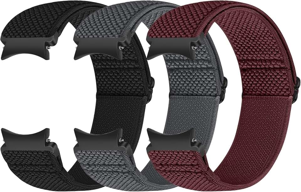 Runostrich Elastische Armband kompatibel mit Samsung Galaxy Watch 7/6/5/4/FE 40mm 44mm/Galaxy Watch 5 Pro/Galaxy Watch 6/4 Classic 43mm 47mm 42mm 46mm Nylon Sport Uhrenarmband Damen Herren