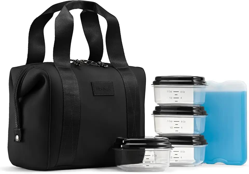Fit & Fresh Remi Neoprene Lunch Bag for Women w/Ice Pack & Containers