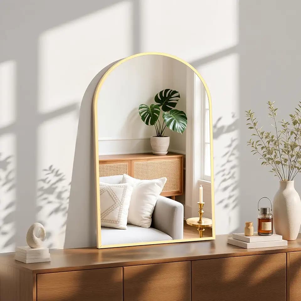 Sweetcrispy 22"x 30" Arched Gold Bathroom Mirrors for Wall