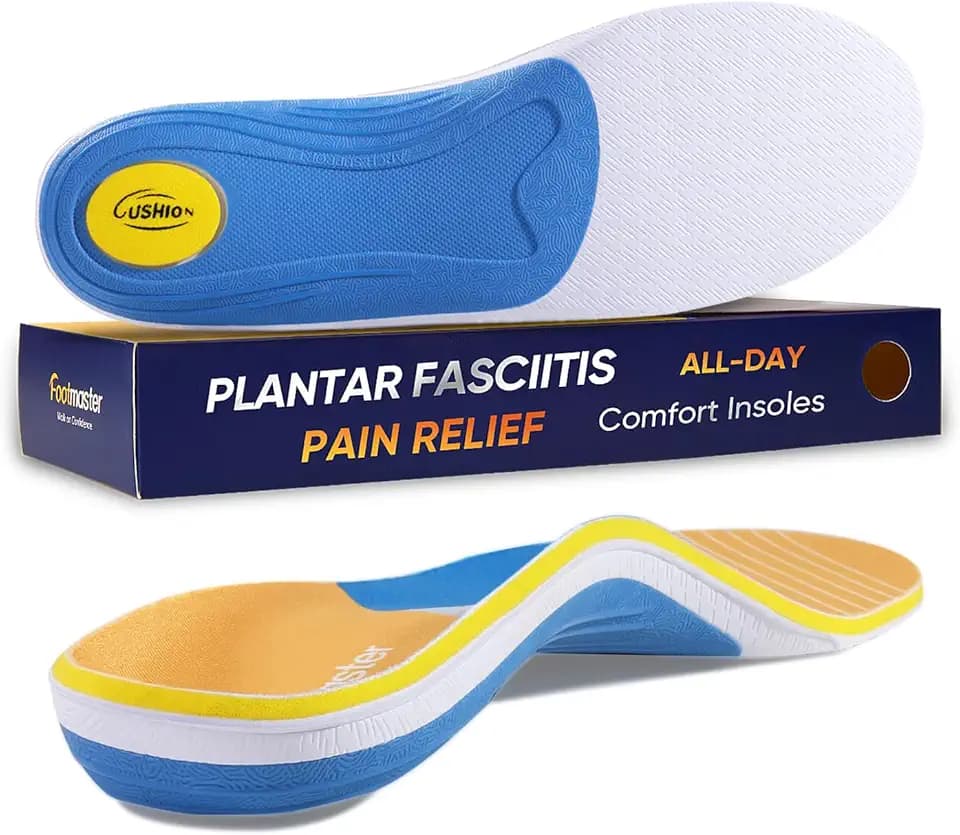 Footmaster Orthopädische Einlegesohlen für Fußgewölbestütze,Plantarfasziitis, Plattfüße, Fersensporn Einlagen,Fersenschmerzen für Damen & Herren