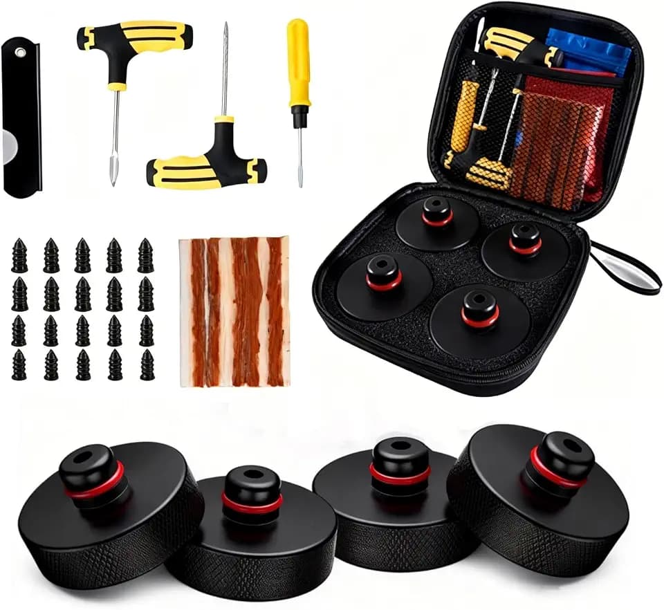 Tesla Jack Pads Lifting Jack Pad for Tesla Model 3/Y/S/X – Waterproof Tesla Pucks with Storage Case, Safe Jacking Protection for Tire Changes, Garage Repairs Tools Kit & Roadside Maintenance (4 Pack)