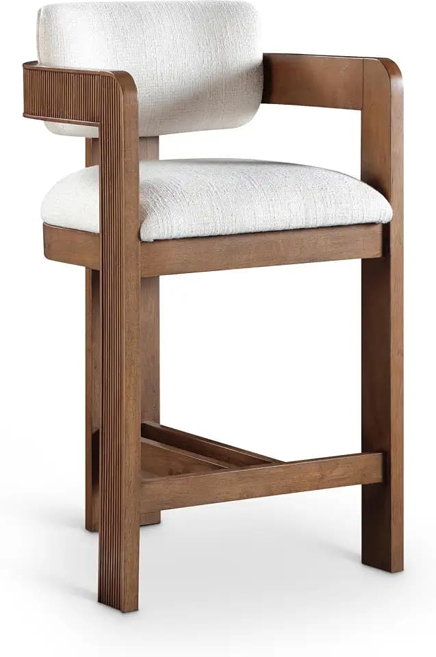 Meridian Furniture Sacha Linen Blend Counter Stool, Cream
