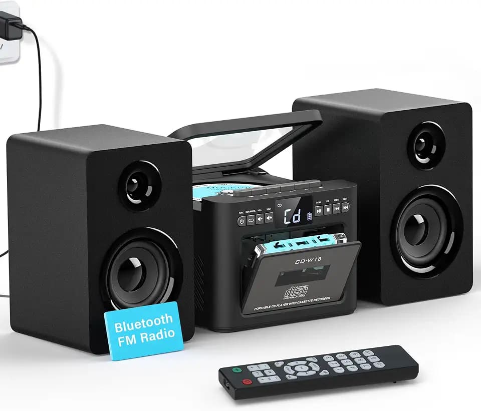 Greadio Stereoanlage mit CD Player und Kassettenrekorder