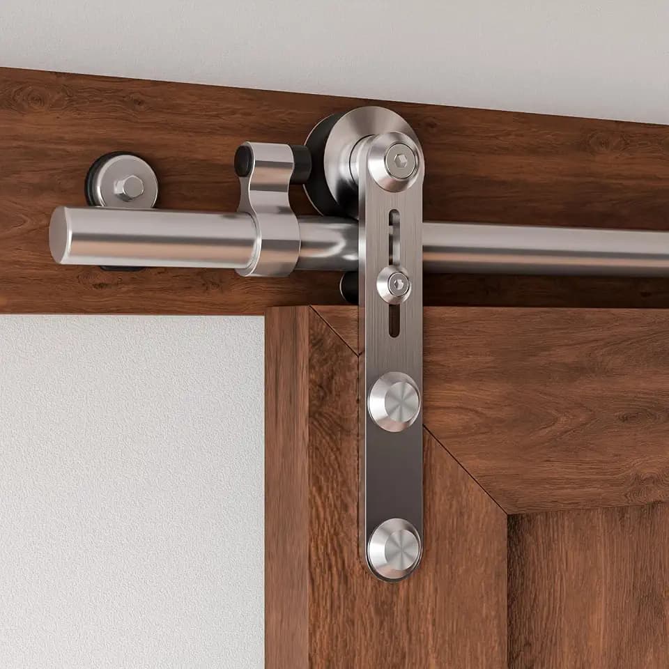 5FT Stainless Steel Sliding Barn Door Hardware Kit,Slide Smoothly Quietly,Easy Install,Heavy Duty Sturdy Barn Door Track for 30" Single Wood Door
