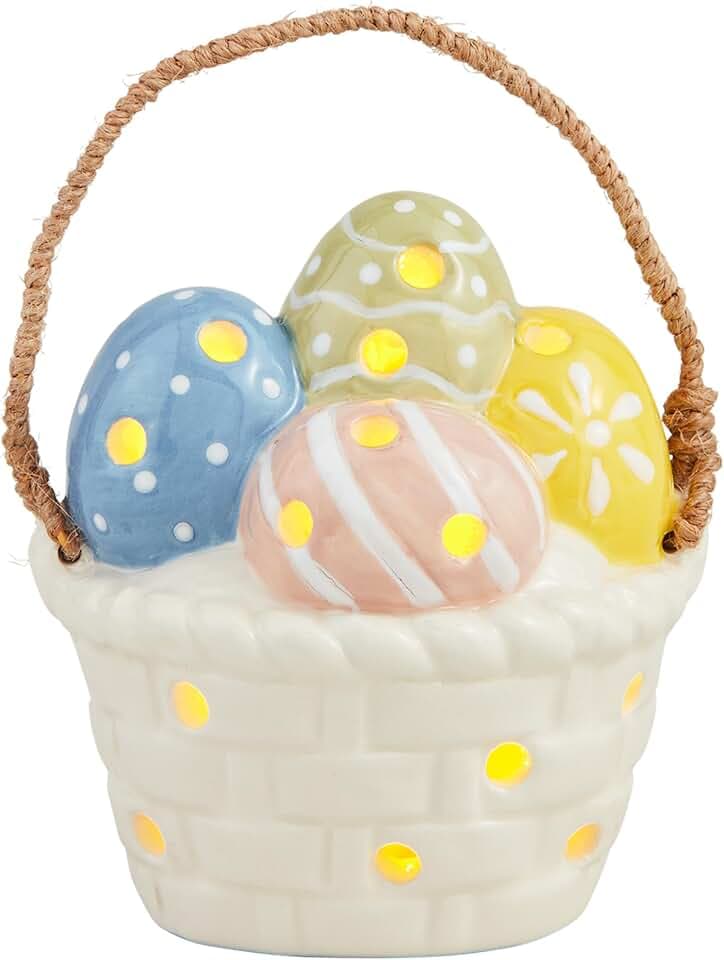 Mud Pie Easter Basket Light-Up Sitter