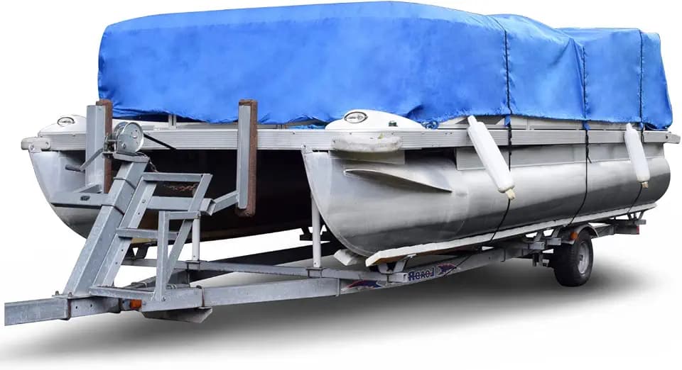 Budge Premium Waterproof Pontoon Boat Cover, Fits Boats 20-24 ft Long