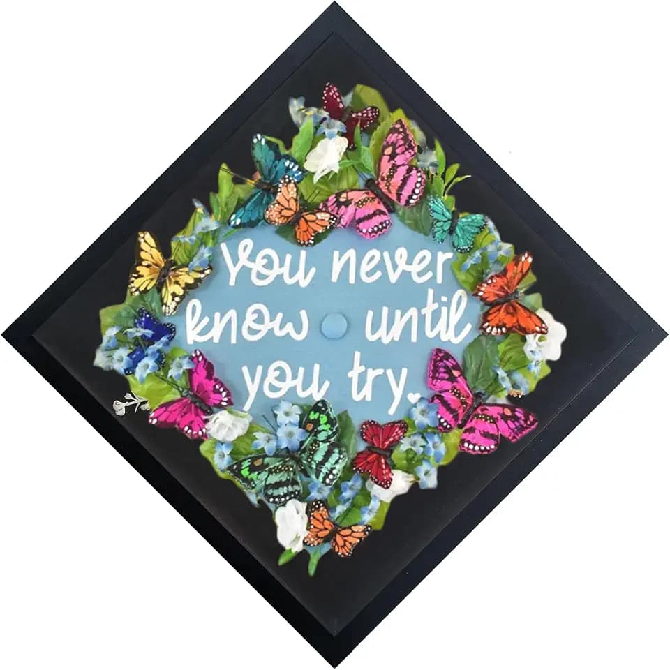 12"x12" Black Graduation Cap Shadow Box Frame, Display Case for Graduation Cap with 10 Push Pins Shadow Box,Graduation Memories Frame,Grad Keepsake for Tassel, Photos