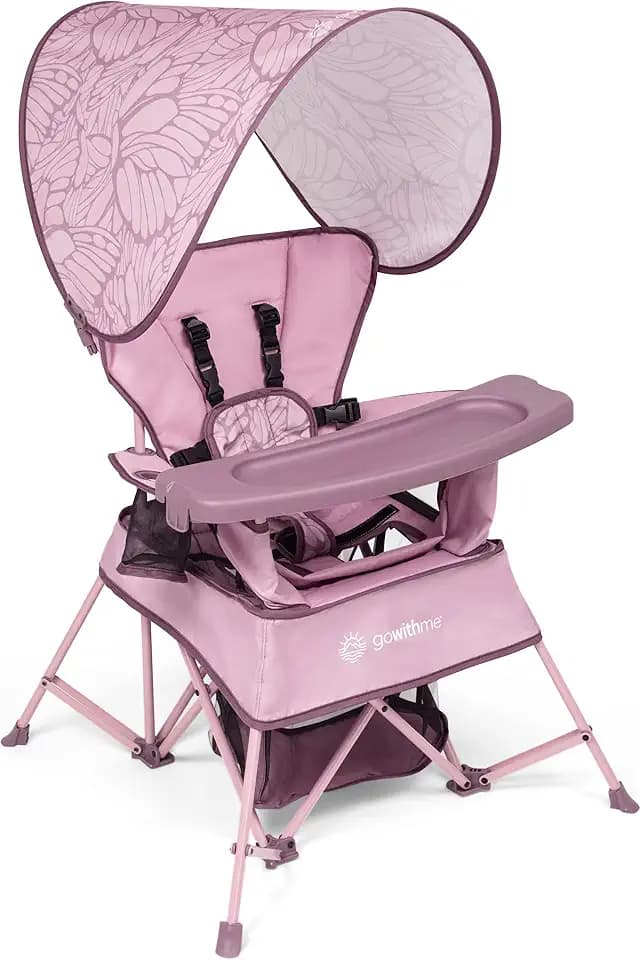 Baby Delight Go with Me Venture Portable Chair | Indoor and Outdoor | Sun Canopy | 3 Child Growth Stages | Canyon Rose