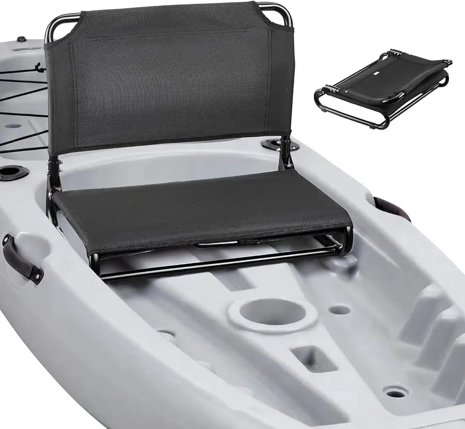 VEVOR Kayak Seat, Folding Kayak Seat with Comfortable Back Support, Aluminum Alloy Frame & 600D Oxford Fabric, Easy Assembly for Paddling, Fishing and Recreational Kayaking