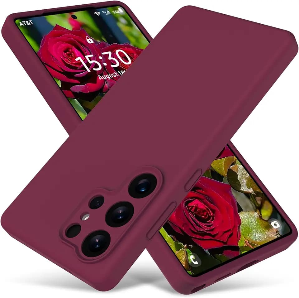 Varikke for Samsung Galaxy S25 Ultra Case Liquid Silicone Thin, Burgundy