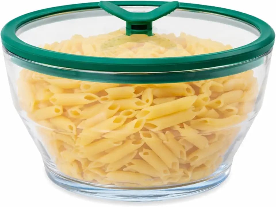 Anyday 8 Cup Glass Microwave Pasta Cooker, BPA Free (Clear Kale)