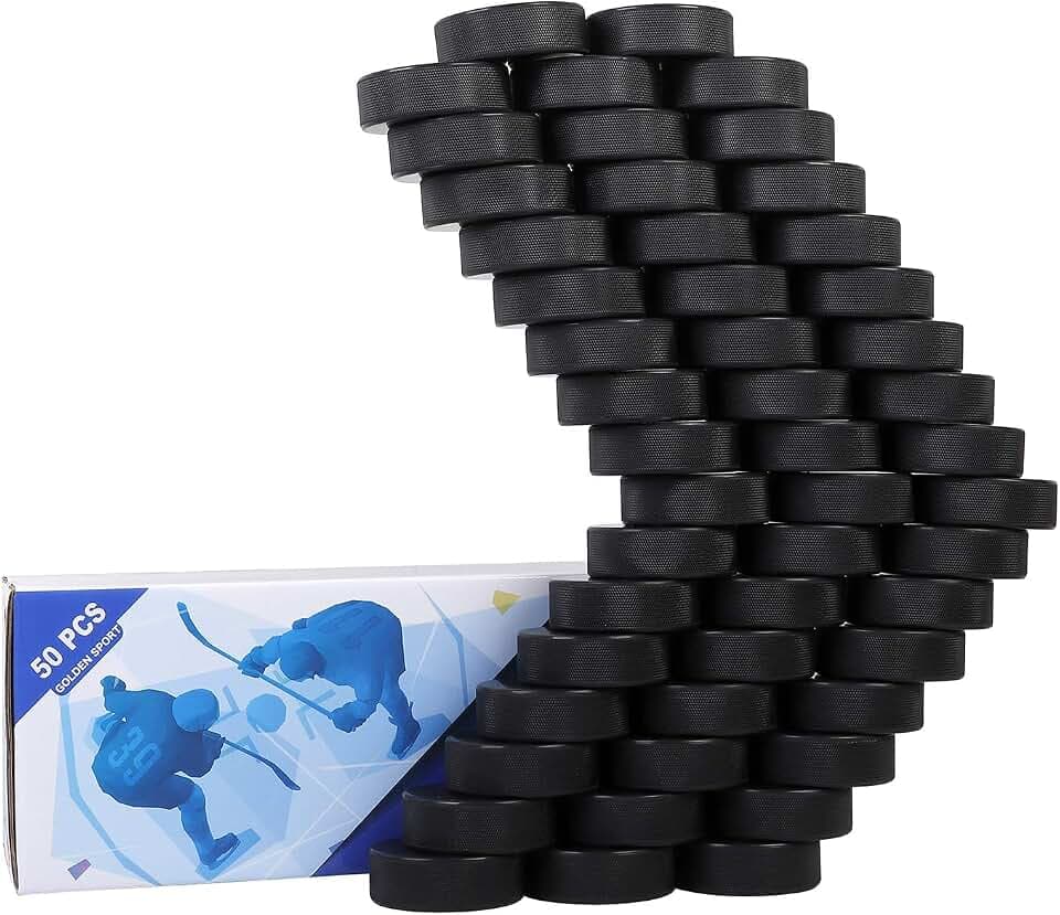 Ice Hockey Pucks, 50pcs, Black, High Grade Pucks