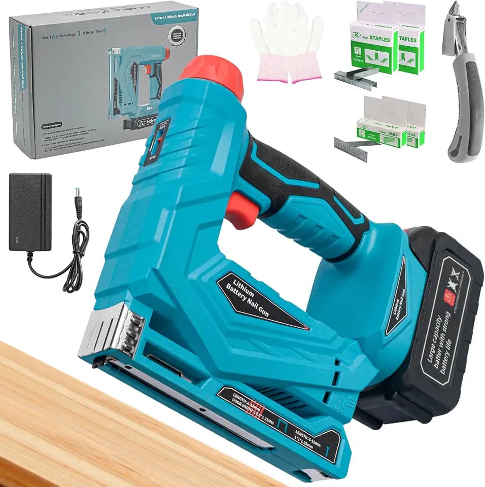 Cordless Brad Nailer and Stapler Gun with 18V Battery