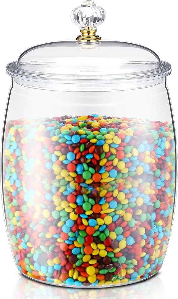 Nuogo Large Candy Jar with Lid Plastic Kitchen Storage,2 Gallon/256 Oz