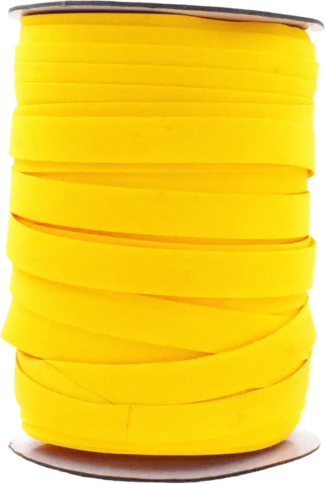 Mandala Crafts 55 Yds 1/2 Inch Yellow Double Fold Bias Tape for Sewing