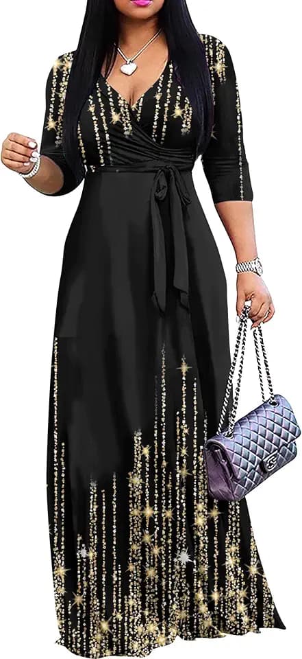 FANDEE Plus Size Maxi Dress for Women - Summer Long Dresses Casual