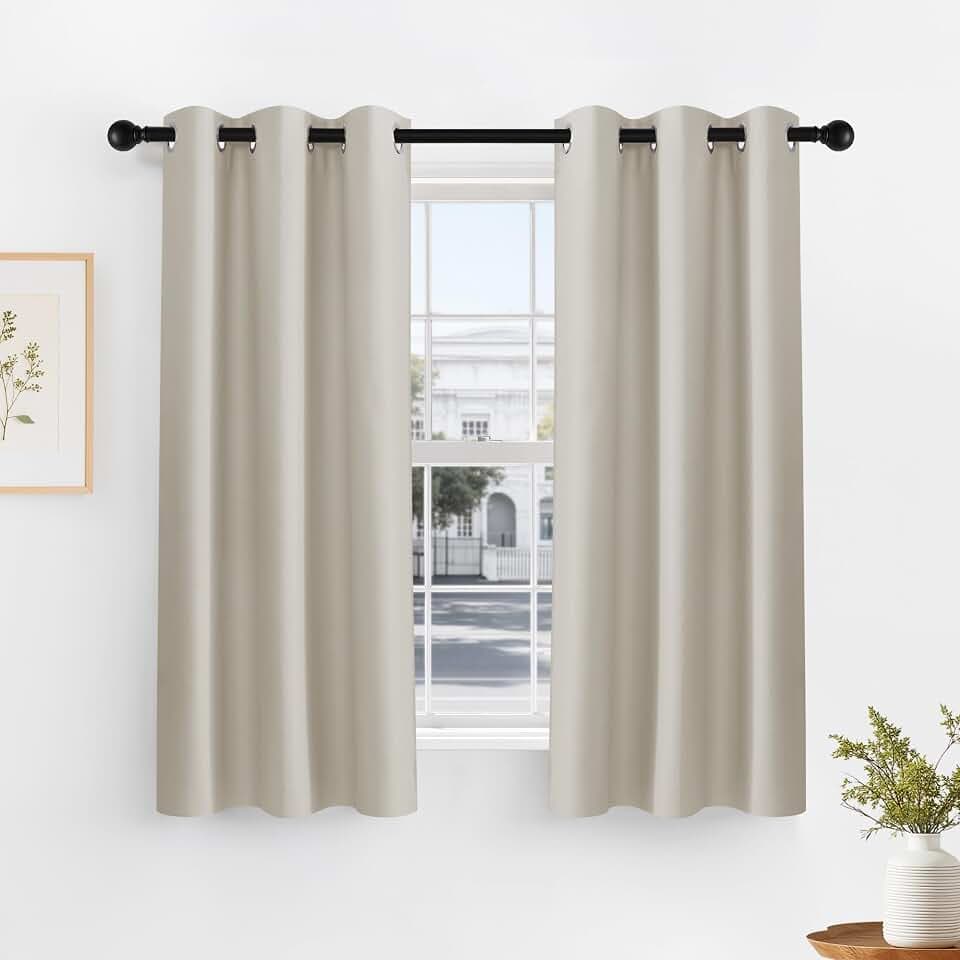 PONY DANCE Black Out Curtains for Bedroom 54 inch Length 2 Panels Set