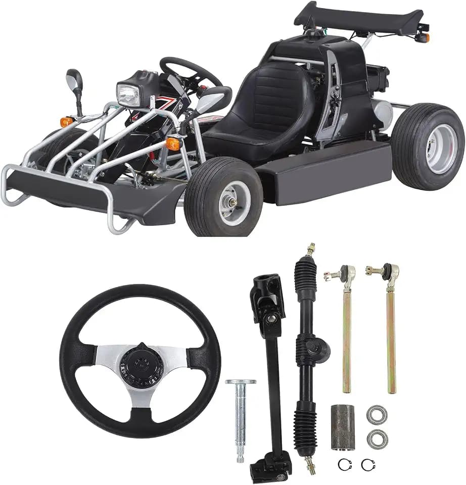 Lenksatz Go Kart, Metall ABS Gummi Lenkradbaugruppe mit Zubehör für 150 250 Motoren